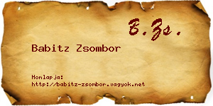 Babitz Zsombor névjegykártya